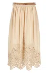 Zimmermann Wylie Cream Colored Midi Skirt Women