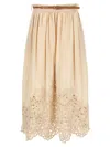 Zimmermann Wylie Cream Colored Midi Skirt Women In Beige