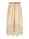 Zimmermann Wylie Cream Colored Midi Skirt Women In Beige
