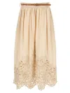 Zimmermann Wylie Cream Colored Midi Skirt Women In Multi