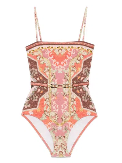 Zimmermann Wylie Swimsuit In Pink