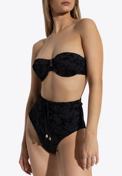 ZIMMERMANN WYLIE TEXTURED BALCONETTE BIKINI TOP