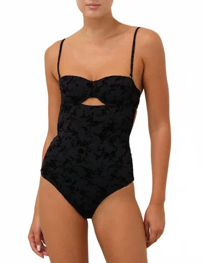 Zimmermann Wylie Textured Balconette One Piece In Black