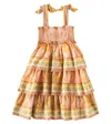 Zimmermann Girl's Wylie Floral & Paisley-print Tiered Shirred Dress In Pink
