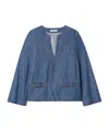 Zimmermann Wylie Stretch Denim Tunic Top In Blue