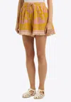 Zimmermann Wylie Frayed Cotton-terry Jacquard Shorts In Yellow