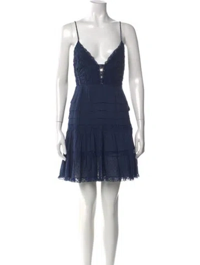 Pre-owned Zimmermann X Barneys New York Mini Dress In Blue