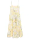 Zimmermann Yellow Linen Acacia Midi Dress In Yellow