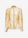 Zimmermann Crush Floral-print Linen-blend Blouse