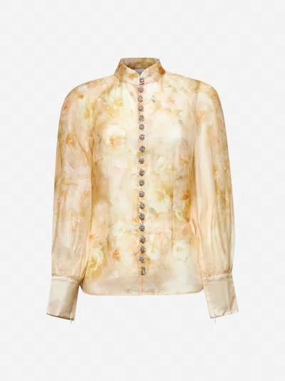 Zimmermann Gonna Longuette Stampa Peonie E Rose