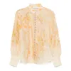 Zimmermann Crush Floral-print Linen-blend Blouse