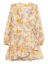 Zimmermann Daylight Ruffled Floral-print Cotton-voile Mini Wrap Dress In Multi