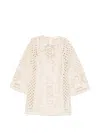 Zimmermann Indra Broderie Anglaise Cotton Mini Dress In Neutral