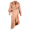 Zimmermann Zimmerman Asymmetric Ruffled Midi Wrap Dress In Beige Silk
