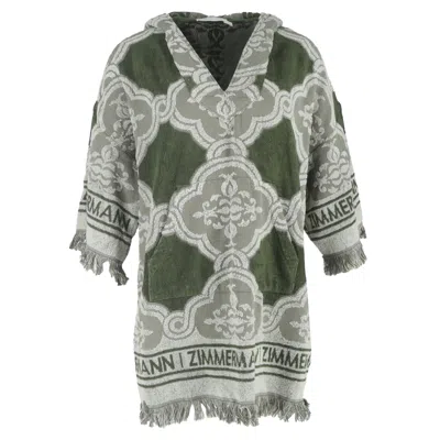 Zimmermann Zimmerman Chintz Jacquard Hooded Mini Dress In Olive Cotton In Green