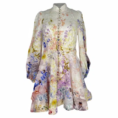 Zimmermann Zimmerman Citrus Garden Mini Dress In Multicolor Linen
