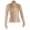 Zimmermann Zimmerman Espionage Body Knit Top In Animal Print Polyester In Brown