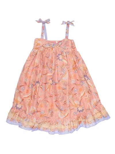 Zimmermann Zimmerman Indra Kids Tie Front Dress In Orange