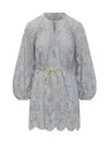 Zimmermann Coco Lace Mini Dress In Blue