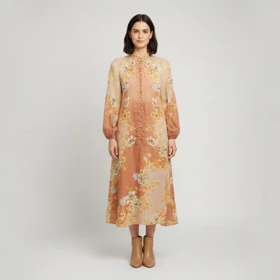 Pre-owned Zimmermann Zimmerman Multicolor Floral Print Ramie Blouse And Skirt Sets Xs