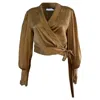 Zimmermann Zimmerman Pleated Washed Wrap Blouse In Beige Silk