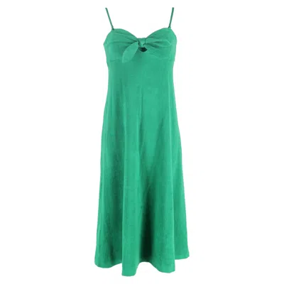 Zimmermann Zimmerman Teddy Tie-front Midi Dress In Green Cotton
