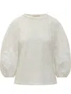 Zimmermann Lantern-sleeve Lace-embellished Tee In White