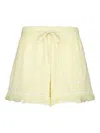 Zimmermann Coco Fringed Jacquard Shorts In Yellow