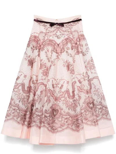 ZIMMERMANN ZIMMERMANN ZIMMERMANN CRUSH FLARED MIDI SKIRT