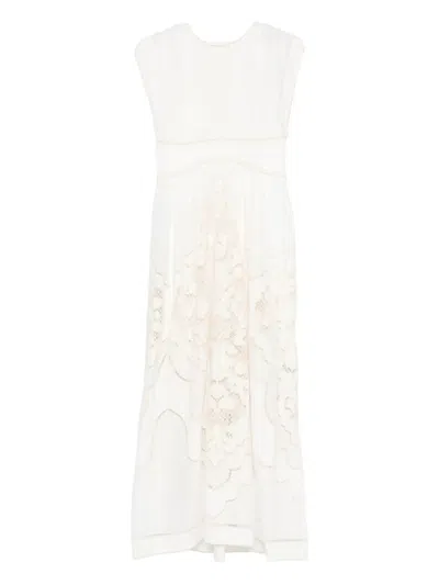 Zimmermann Daylight Waisted Lace Maxi Dress In White