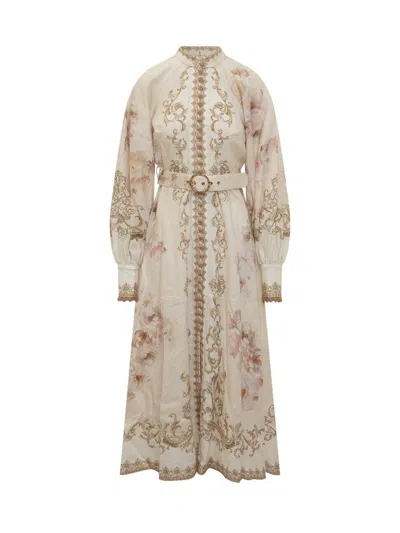 Zimmermann Dress With Embroidery And Print In Multi