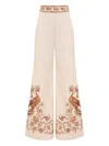 Zimmermann Embroidered Trousers In Neutral