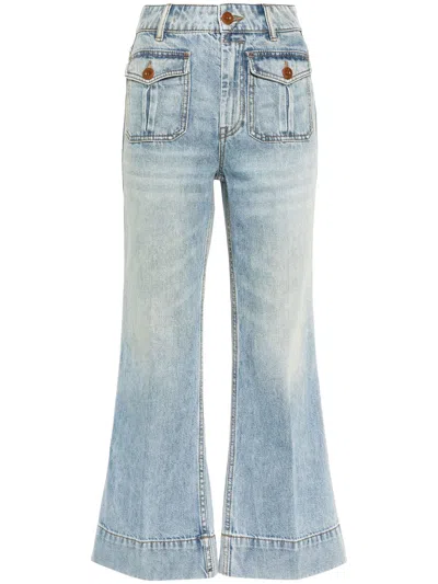 Zimmermann Flared Cropped Jeans In Denim