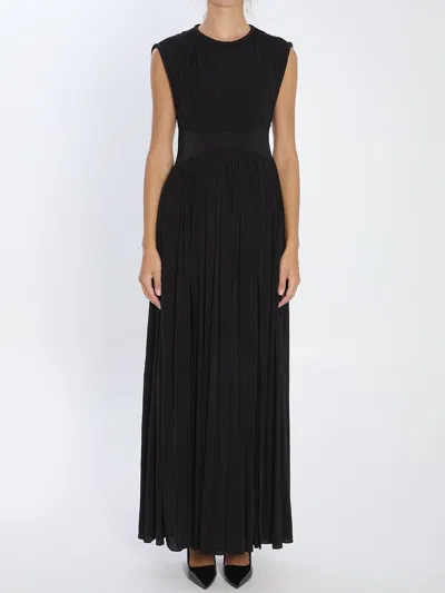 Zimmermann Hypnotic Ruched Plissee Maxi Dress In Black
