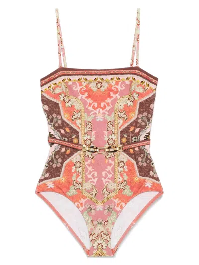 Zimmermann Wylie Swimsuit In Orange