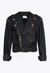 Zimmermann Crush Denim Biker Jacket In Navy