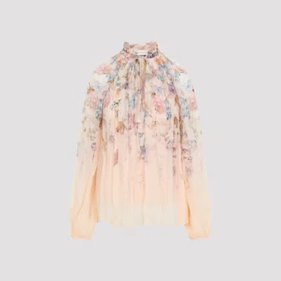 Zimmermann -style Valiant Billow Viscose Blouse For Women In Multicolour