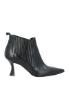 Zinda Woman Ankle Boots Black Size 8 Leather In Black