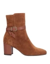 Zinda Woman Ankle Boots Brown Size 7 Leather In Brown