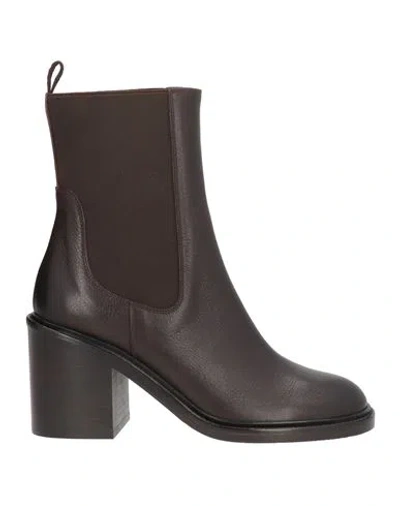 Zinda Woman Ankle Boots Dark Brown Size 7 Leather