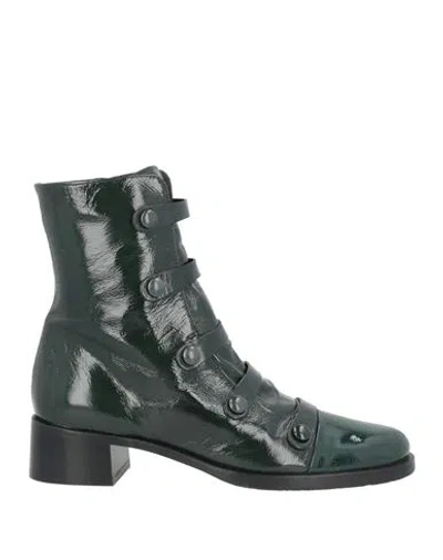 Zinda Woman Ankle Boots Dark Green Size 7 Leather