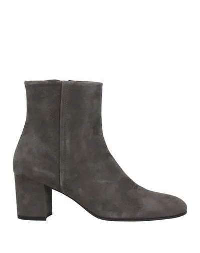 Zinda Woman Ankle Boots Grey Size 7 Leather In Gray