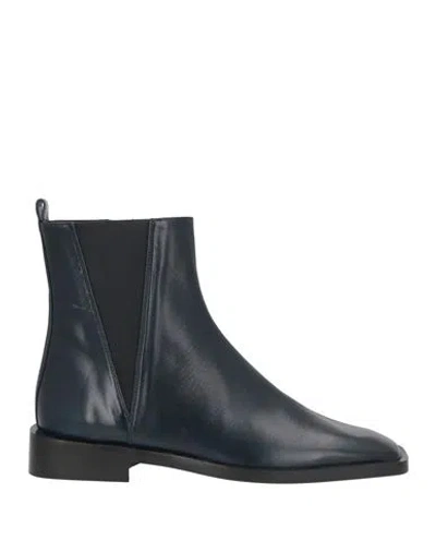 Zinda Woman Ankle Boots Navy Size 7 Leather In Blue