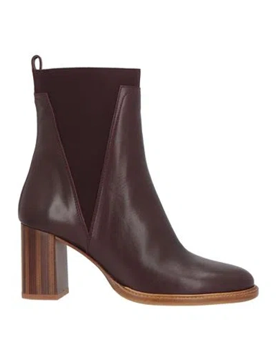 Zinda Woman Ankle Boots Plum Size 7 Leather In Purple