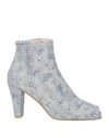 Zinda Woman Ankle Boots Slate Blue Size 7 Textile Fibers In Blue