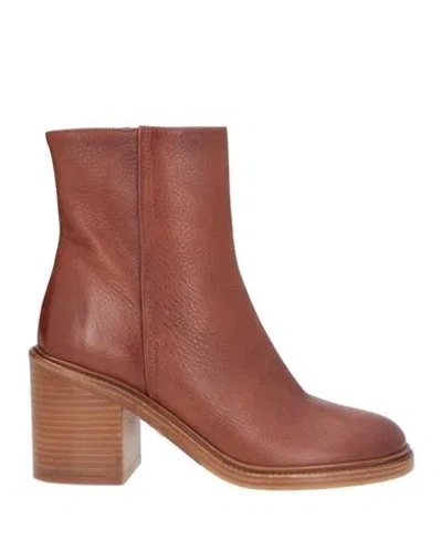 Zinda Woman Ankle Boots Tan Size 6 Leather In Brown