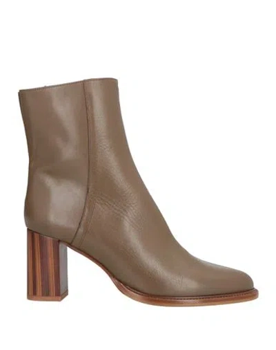 Zinda Woman Ankle Boots Taupe Size 8 Leather In Gray