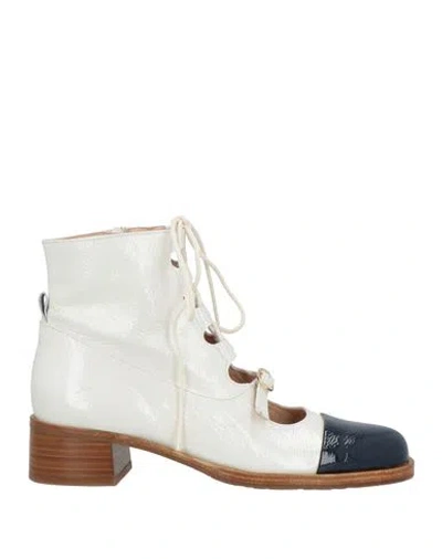 Zinda Woman Ankle Boots White Size 7 Leather