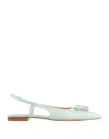 Zinda Woman Ballet Flats Light Green Size 7 Leather In Green