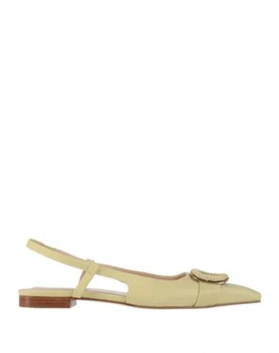Zinda Woman Ballet Flats Pastel Yellow Size 7 Leather